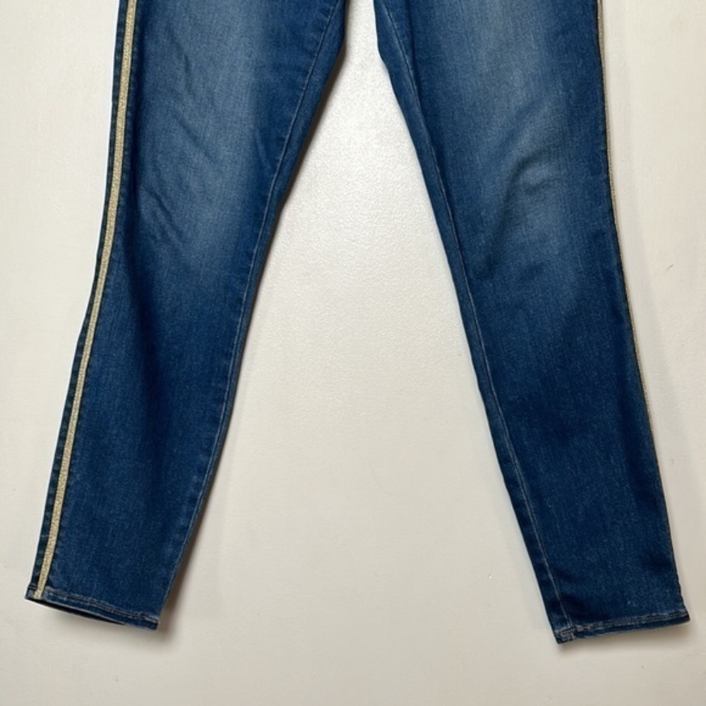 L'AGENCE Medium Wash Margot Gold Stripe SKinny Jeans/Denim- Size 30 - Picture 3 of 12